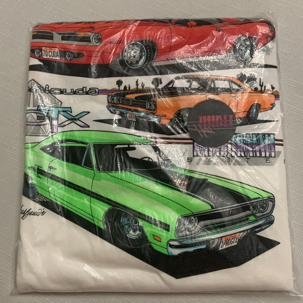 COPY - Vintage 1991 street muscle shirt. Plymouth hemicuda GTX. Rapid Transit S…